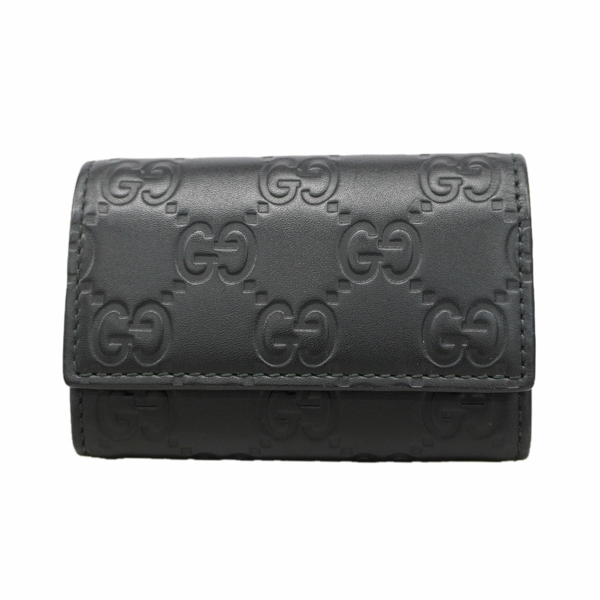 【6ge6268-k】グッチ キーケース グッチシマ 138093 レザー ブラック シルバー金具【中古】メンズ レディース ユニセックス