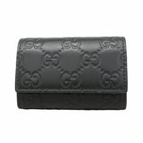 【6ge6268-k】グッチ キーケース グッチシマ 138093 レザー ブラック シルバー金具【中古】メンズ レディース ユニセックス