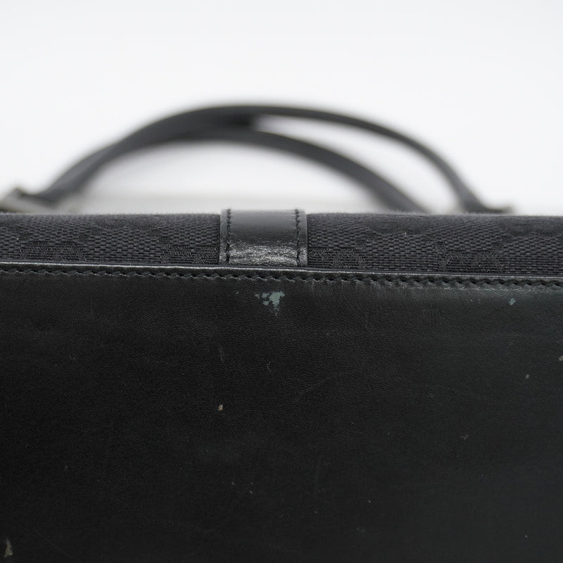 【6ge6269-k】グッチ ハンドバッグ GGキャンバス/ジャッキー 01719 キャンバス ブラック シルバー金具【中古】レディース