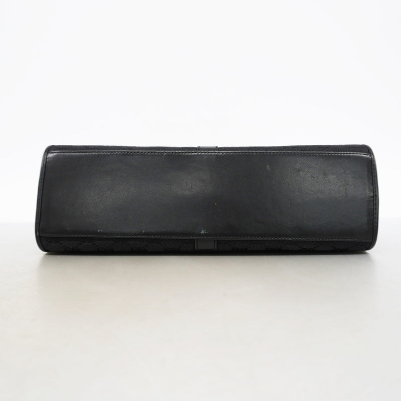 【6ge6269-k】グッチ ハンドバッグ GGキャンバス/ジャッキー 01719 キャンバス ブラック シルバー金具【中古】レディース
