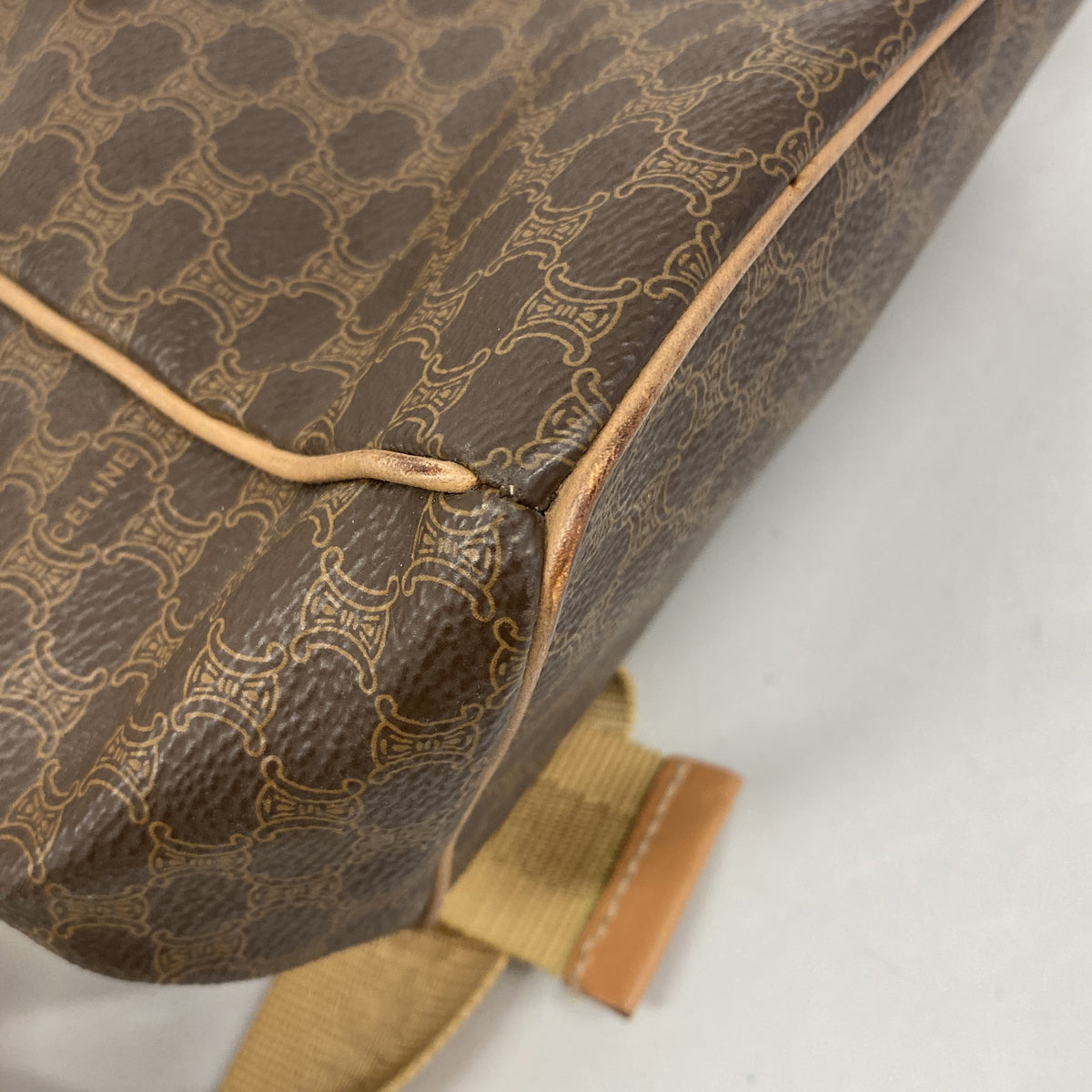 【6ge6273-k】セリーヌ リュック・デイパック マカダム PVC ブラウン ゴールド金具【中古】レディース
