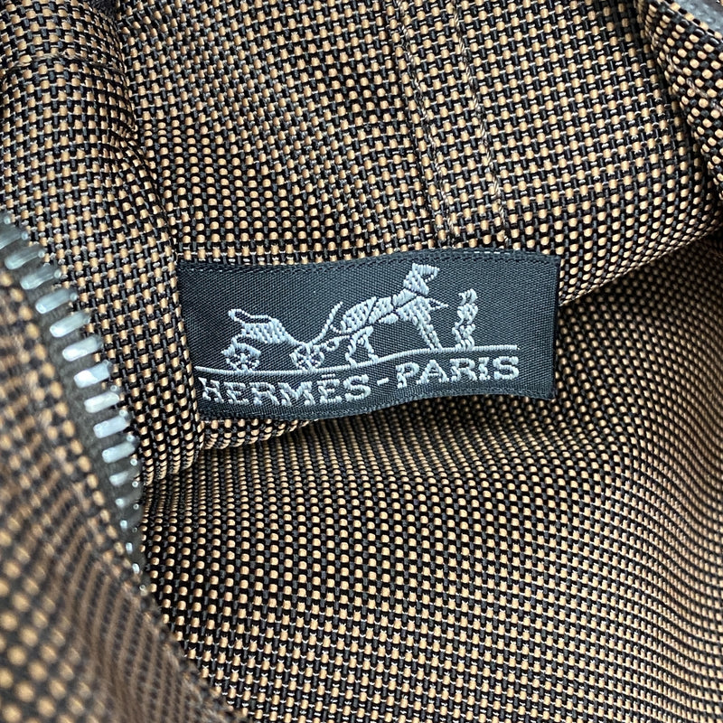 【6ge6277-k】エルメス リュック・デイパック エールラインアドPM ナイロン ブラウン シルバー金具【中古】メンズ レディース ユニセックス