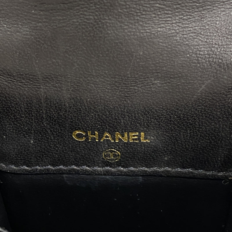 【6ge6280-k】シャネル ショルダーバッグ マトラッセ チェーンショルダー ラムスキン ブラック ゴールド金具【中古】レディース
