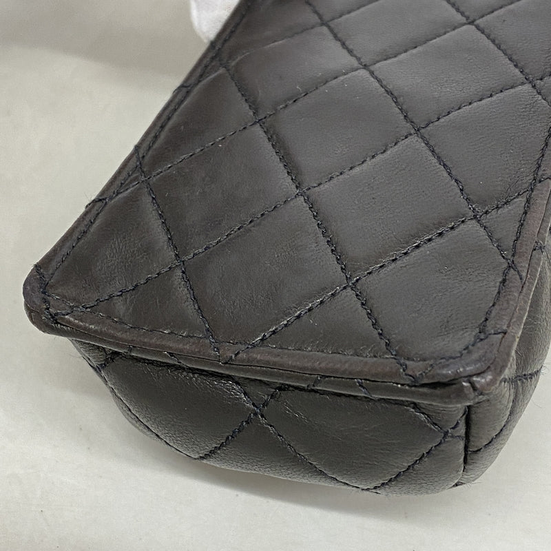【6ge6280-k】シャネル ショルダーバッグ マトラッセ チェーンショルダー ラムスキン ブラック ゴールド金具【中古】レディース