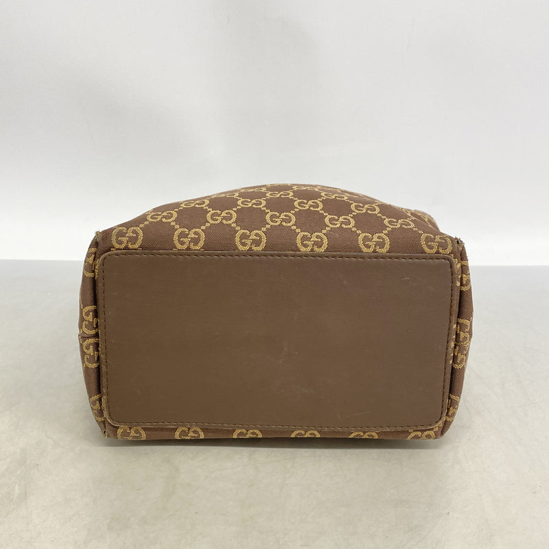 【6ge6281-k】グッチ トートバッグ 002 1099 ナイロン ブラウン ゴールド金具【中古】レディース