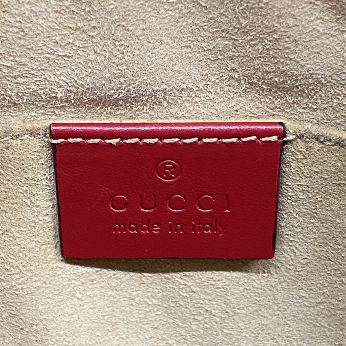 【6ge6287-k】グッチ ショルダーバッグ GGマーモント 447632 レザー レッド ゴールド金具【中古】レディース