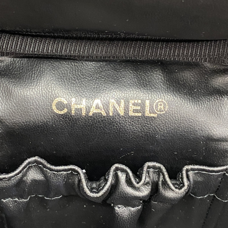 【6ge6289-k】シャネル バニティバッグ キャビアスキン ブラック ゴールド金具【中古】レディース