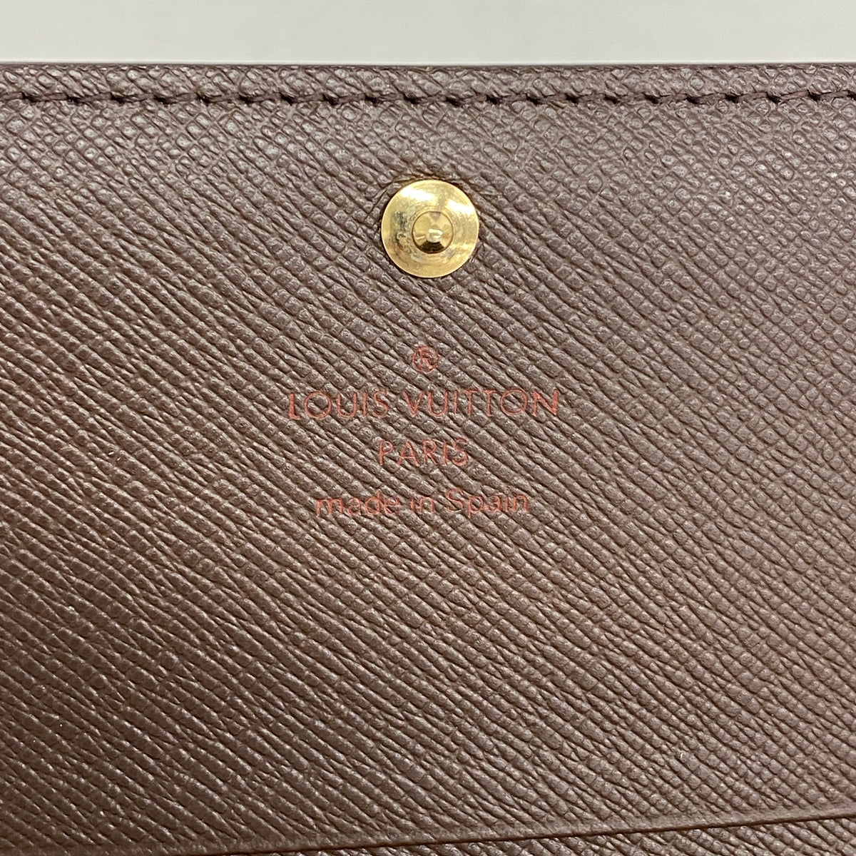 【6ge6292-k】ルイヴィトン 財布 ダミエ ポルトフォイユトレゾール N61736 エベヌ【中古】レディース