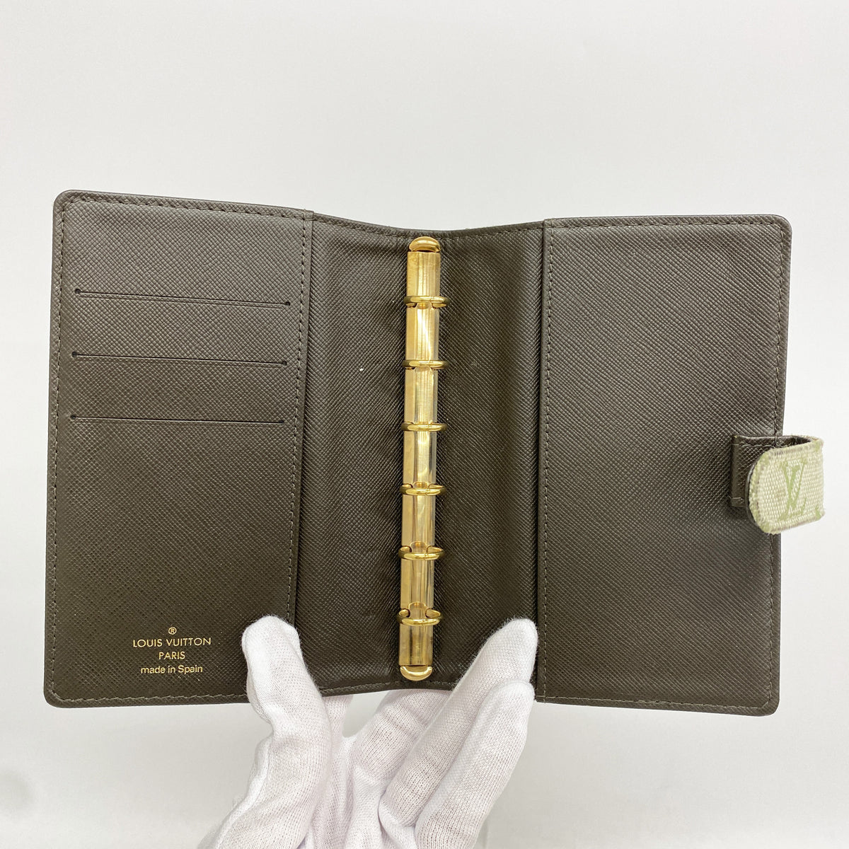【6ge6295-k】ルイヴィトン 手帳カバー モノグラム・ミニ アジェンダPM R20911 カーキ【中古】レディース