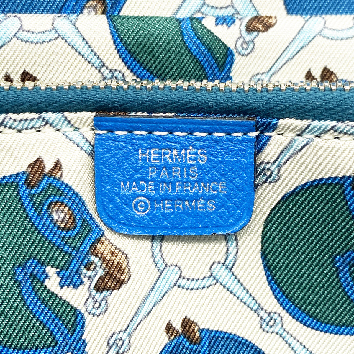 【6ge6307】エルメス 長財布 アザップロングシルクイン ヴォーエプソン ブルーザンジバル シルバー金具 A刻印【中古】メンズ レディース ユニセックス