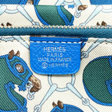 【6ge6307】エルメス 長財布 アザップロングシルクイン ヴォーエプソン ブルーザンジバル シルバー金具 A刻印【中古】メンズ レディース ユニセックス