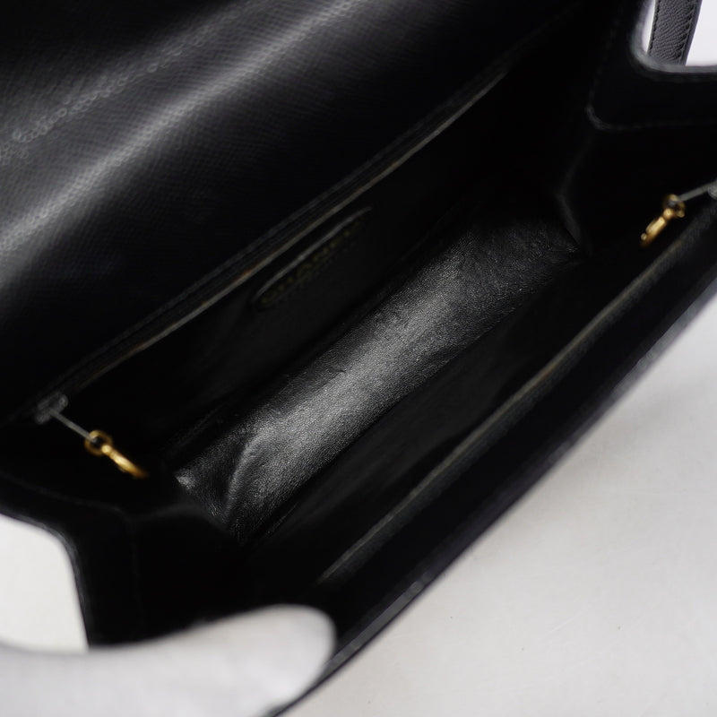 【6ge6311-k】シャネル ショルダーバッグ キャビアスキン ブラック ゴールド金具【中古】レディース