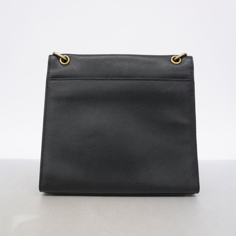 【6ge6311-k】シャネル ショルダーバッグ キャビアスキン ブラック ゴールド金具【中古】レディース