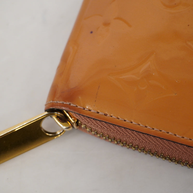 【6ge6315-k】ルイヴィトン 長財布 ヴェルニ ジッピーウォレット M91599 ローズヴェルール【中古】レディース