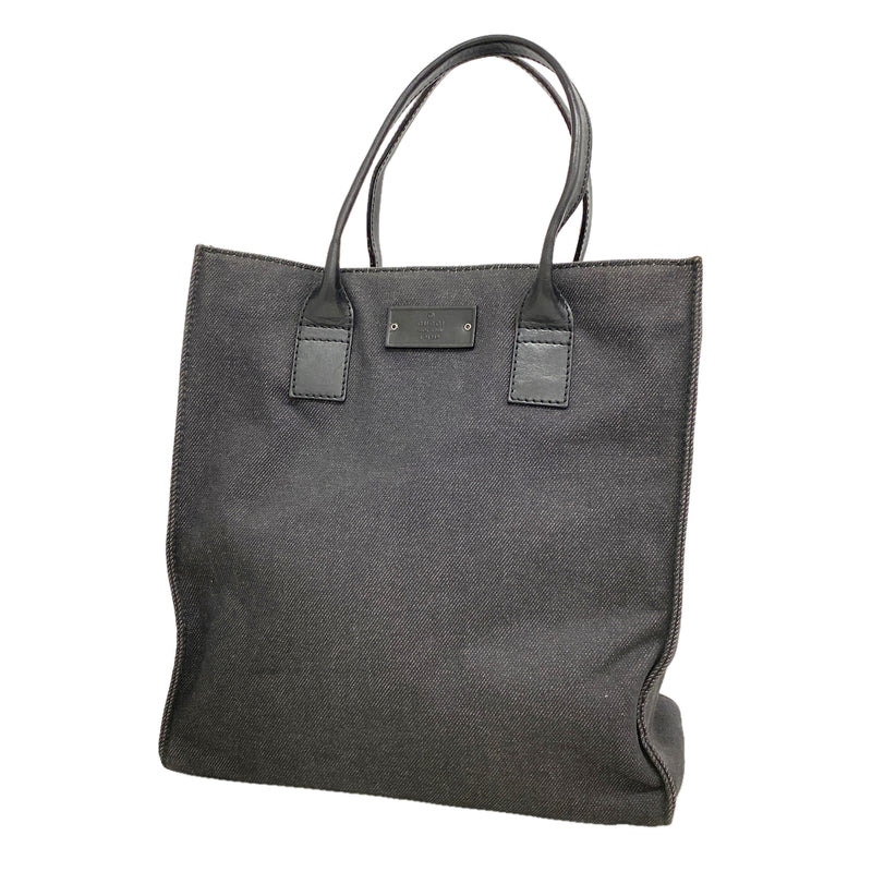 【6ge6319-k】グッチ トートバッグ 91249 デニム ブラック シルバー金具【中古】レディース