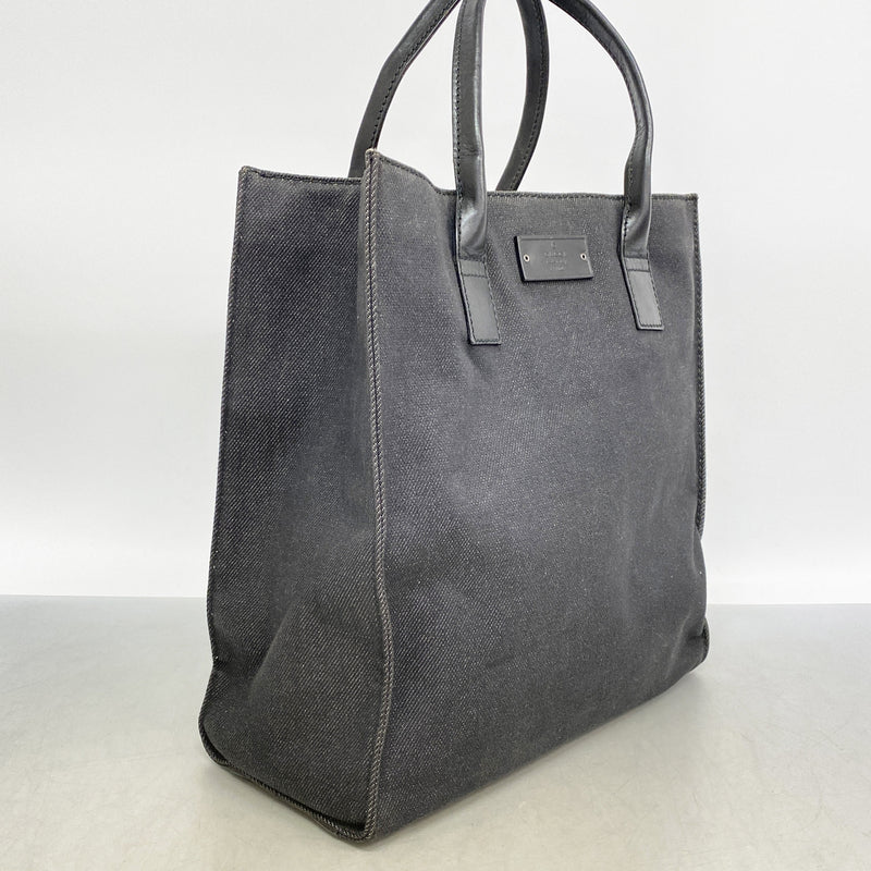 【6ge6319-k】グッチ トートバッグ 91249 デニム ブラック シルバー金具【中古】レディース