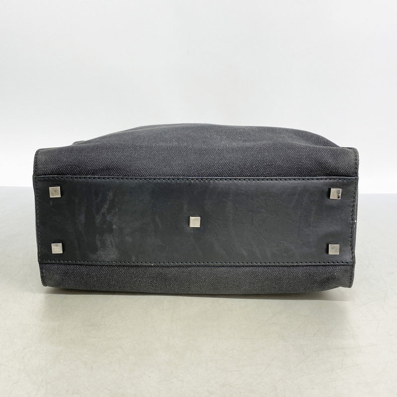 【6ge6319-k】グッチ トートバッグ 91249 デニム ブラック シルバー金具【中古】レディース
