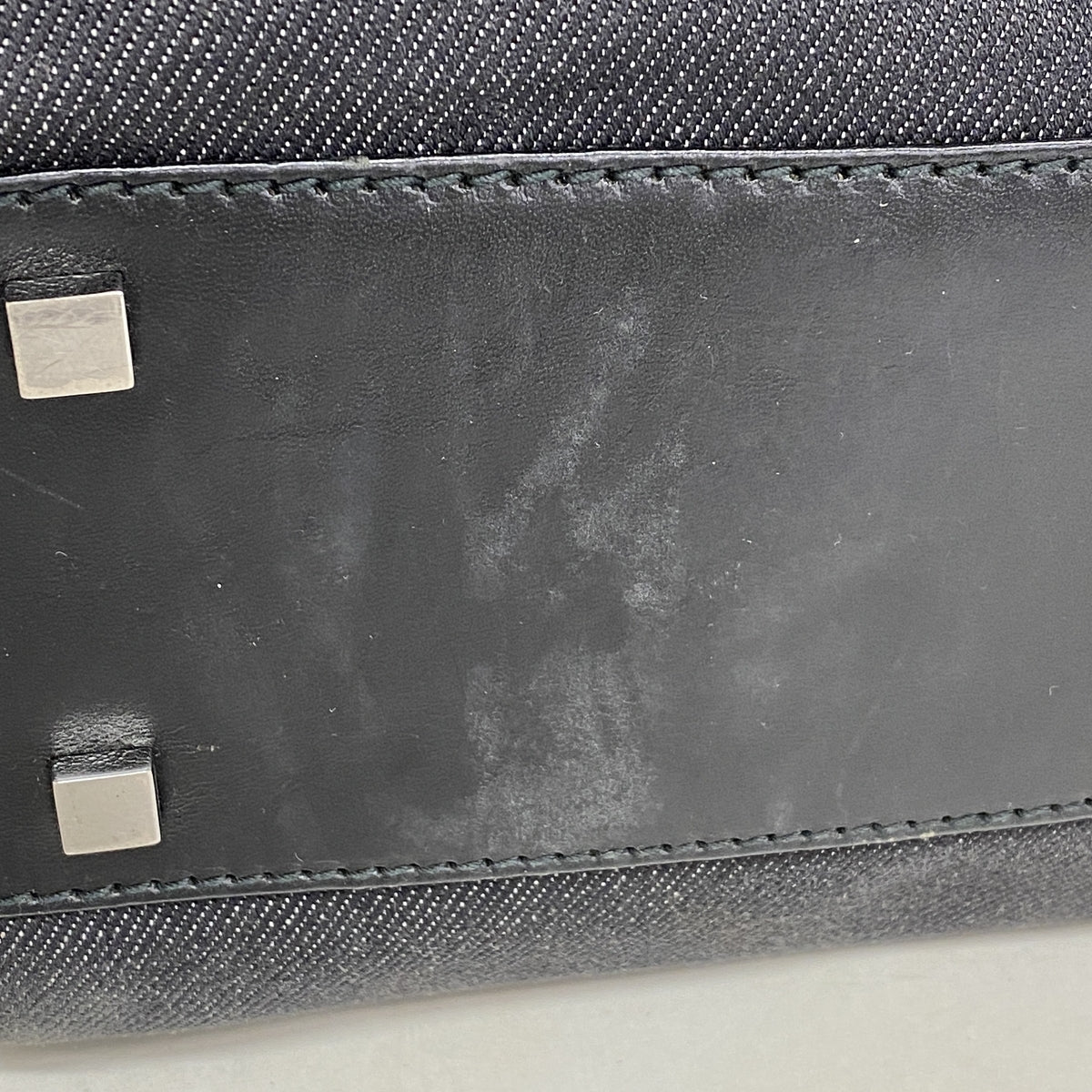 【6ge6319-k】グッチ トートバッグ 91249 デニム ブラック シルバー金具【中古】レディース
