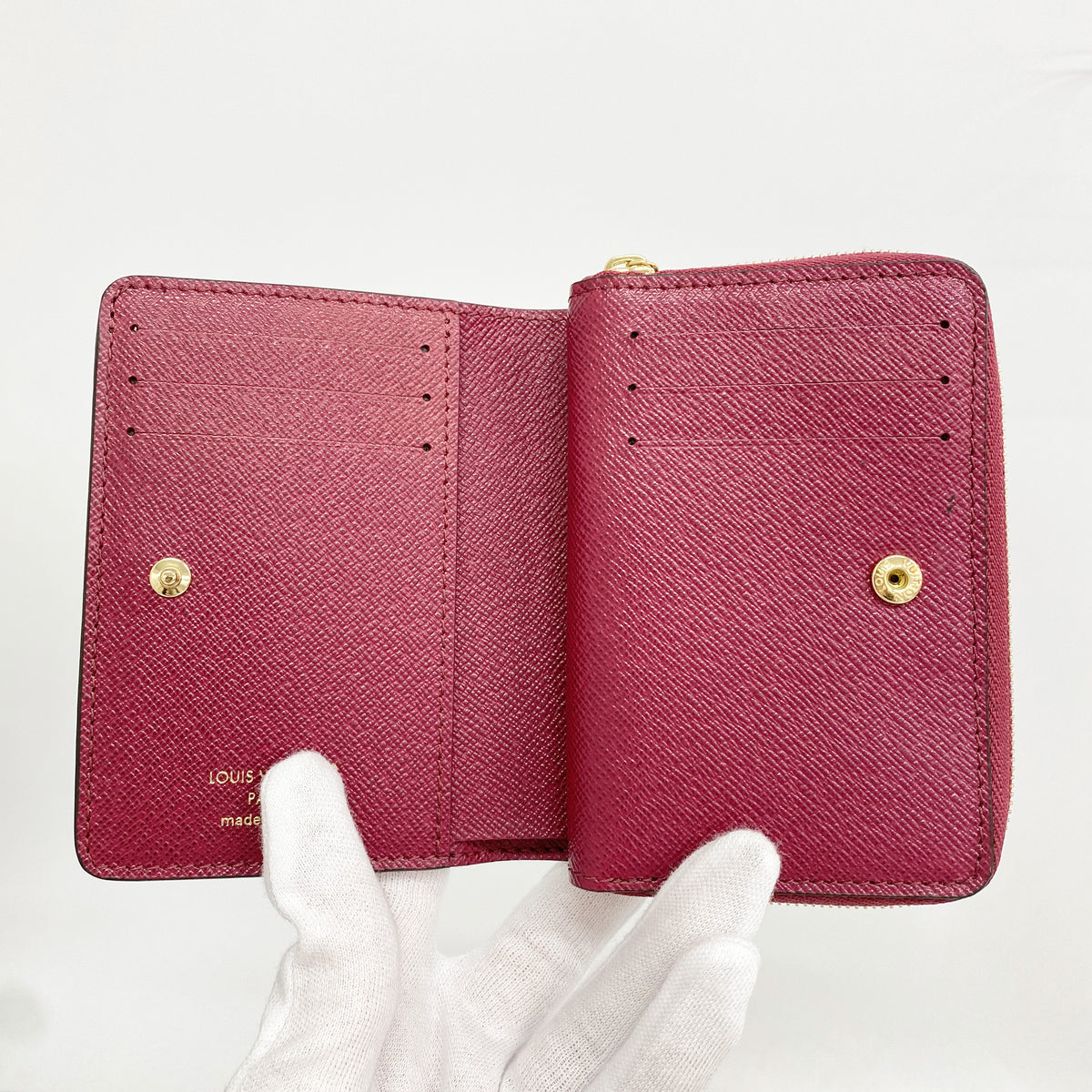 【6ge6328-k】ルイヴィトン 財布 モノグラム ポルトフォイユルー M82377 フューシャ【中古】レディース