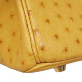 【6ge6330-e】エルメス ハンドバッグ バーキン30 オーストリッチ サフラン ゴールド金具 □J刻印【中古】レディース