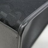 【6ge6336-k】グッチ トートバッグ ジャンボGG 68095 キャンバス ブラック シルバー金具【中古】レディース