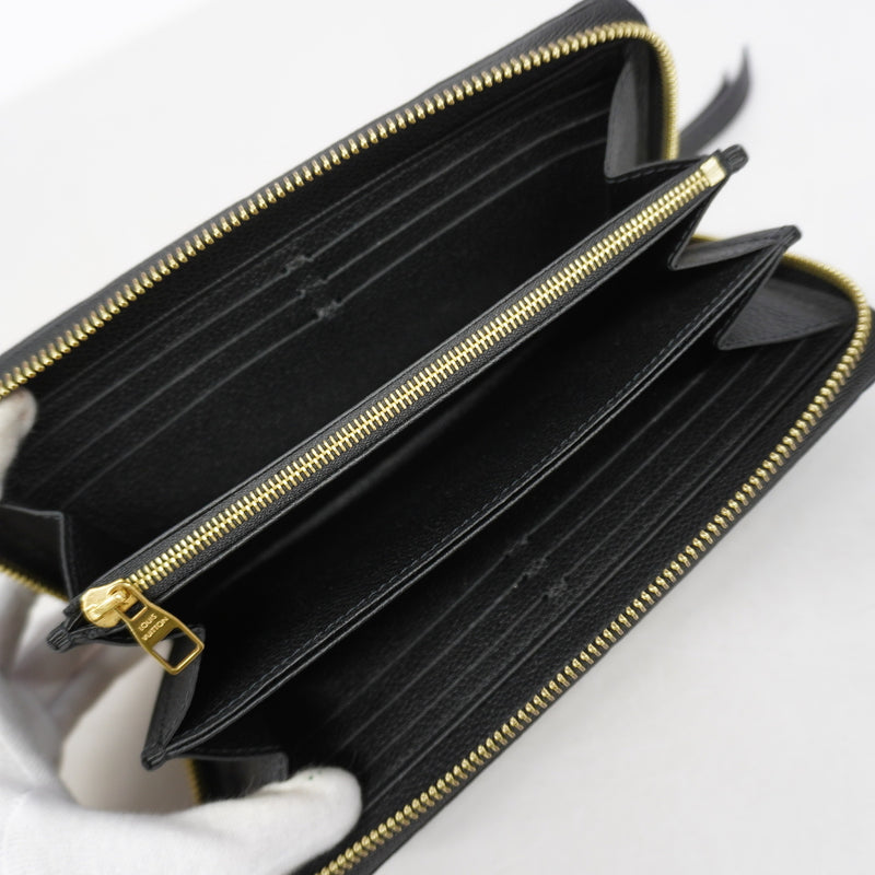 【6ge6342-k】ルイヴィトン 長財布 モノグラム・アンプラント ジッピーウォレット M61864 ノワール【中古】レディース