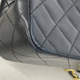 【6ge6400】シャネル ショルダーバッグ マトラッセ チェーンショルダー ラムスキン ブラック ゴールド金具【中古】レディース