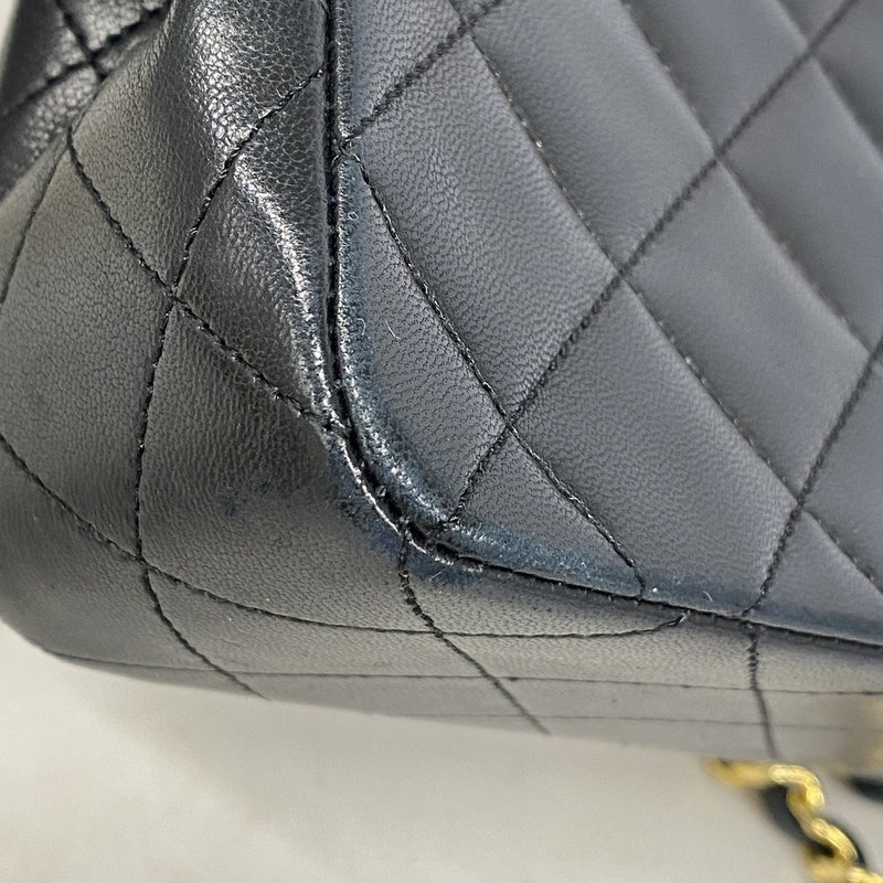 【6ge6400】シャネル ショルダーバッグ マトラッセ チェーンショルダー ラムスキン ブラック ゴールド金具【中古】レディース