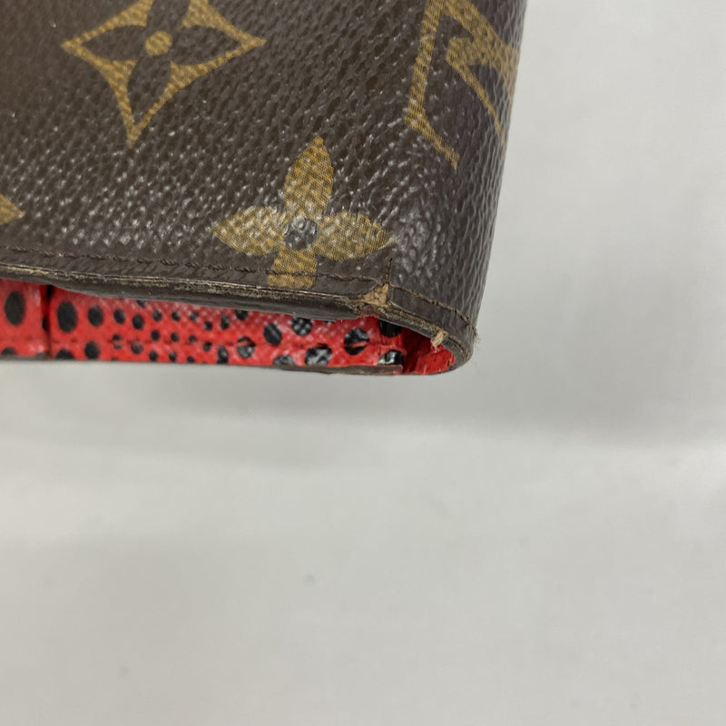 【6ge6413-k】ルイヴィトン 長財布 モノグラム・ウェーブ ポルトフォイユアンソリット M60454 ルージュ 草間彌生【中古】レディース