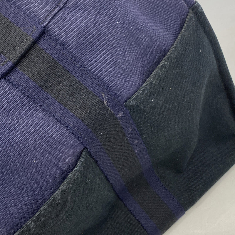 【6ge6419】エルメス トートバッグ フールトゥMM キャンバス ブラック ネイビー シルバー金具【中古】メンズ レディース ユニセックス
