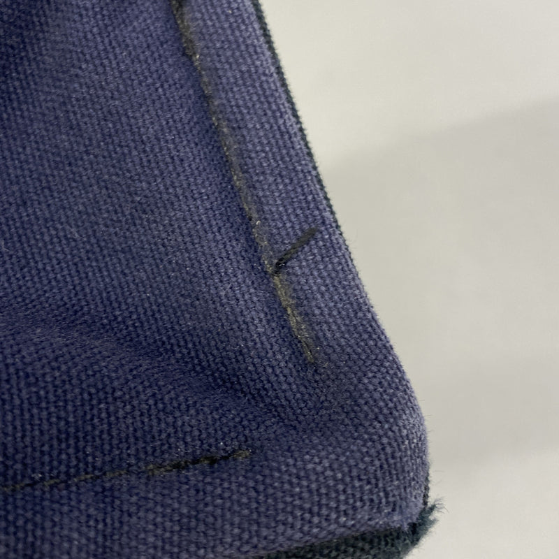 【6ge6419】エルメス トートバッグ フールトゥMM キャンバス ブラック ネイビー シルバー金具【中古】メンズ レディース ユニセックス