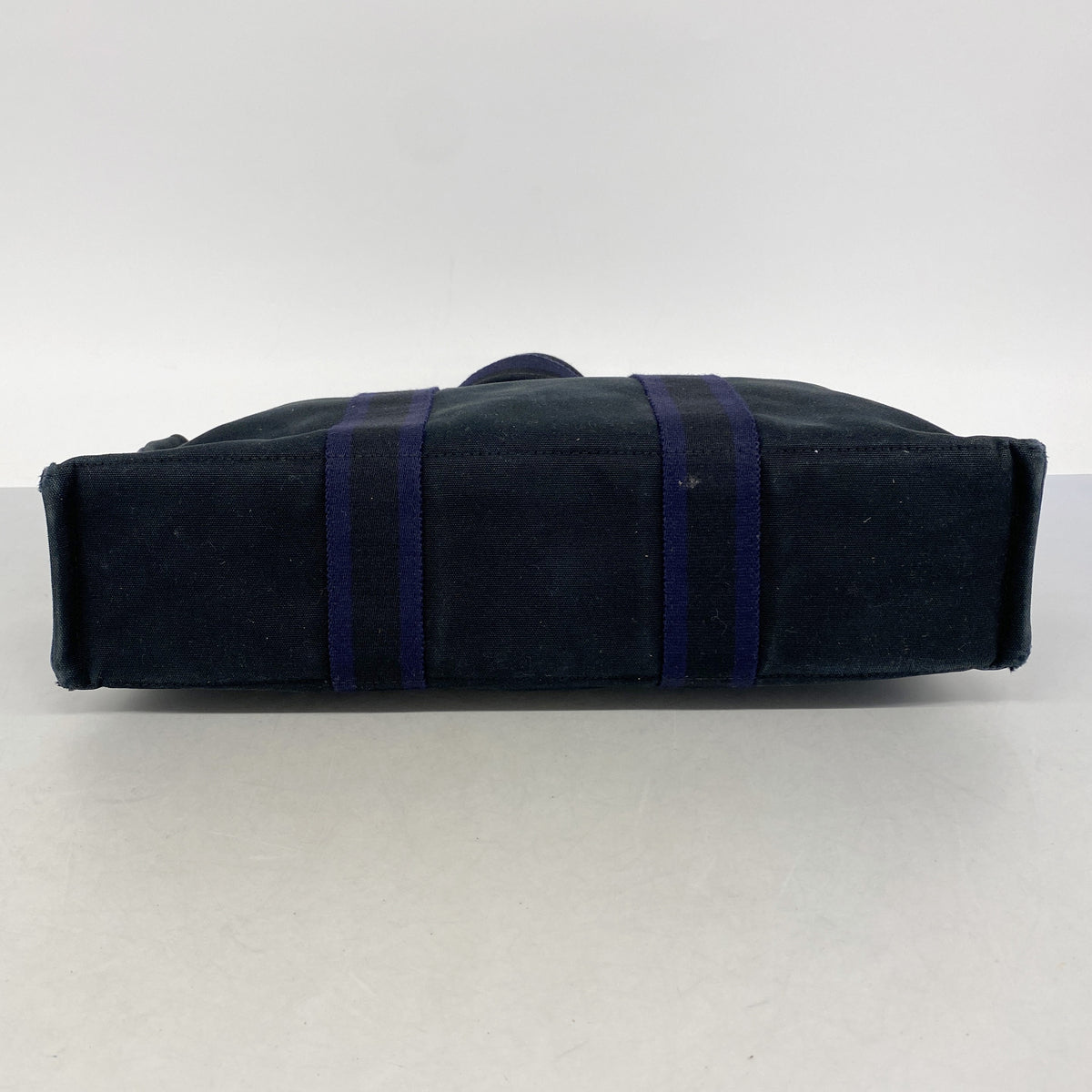 【6ge6419】エルメス トートバッグ フールトゥMM キャンバス ブラック ネイビー シルバー金具【中古】メンズ レディース ユニセックス