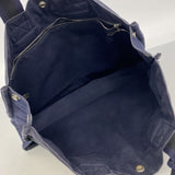 【6ge6419】エルメス トートバッグ フールトゥMM キャンバス ブラック ネイビー シルバー金具【中古】メンズ レディース ユニセックス