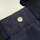 【6ge6419】エルメス トートバッグ フールトゥMM キャンバス ブラック ネイビー シルバー金具【中古】メンズ レディース ユニセックス