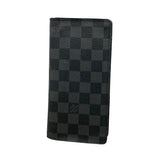 【6ge6434-k】ルイヴィトン 長財布 ダミエ・グラフィット ポルトフォイユブラザ N62665 ブラック グレー【中古】メンズ