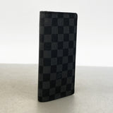 【6ge6434-k】ルイヴィトン 長財布 ダミエ・グラフィット ポルトフォイユブラザ N62665 ブラック グレー【中古】メンズ