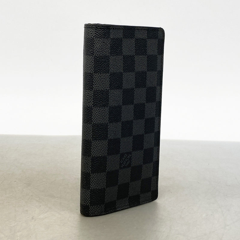 【6ge6434-k】ルイヴィトン 長財布 ダミエ・グラフィット ポルトフォイユブラザ N62665 ブラック グレー【中古】メンズ