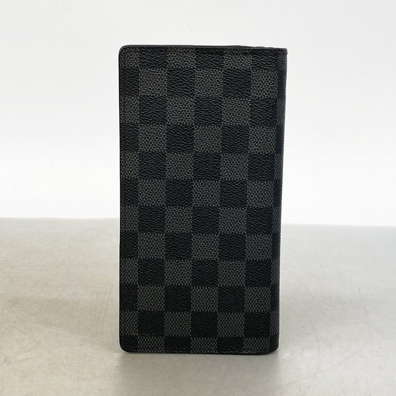【6ge6434-k】ルイヴィトン 長財布 ダミエ・グラフィット ポルトフォイユブラザ N62665 ブラック グレー【中古】メンズ