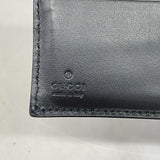 【6ge6439-k】グッチ 財布 グッチシマ 365487 レザー ブラック ネイビー シルバー金具【中古】メンズ
