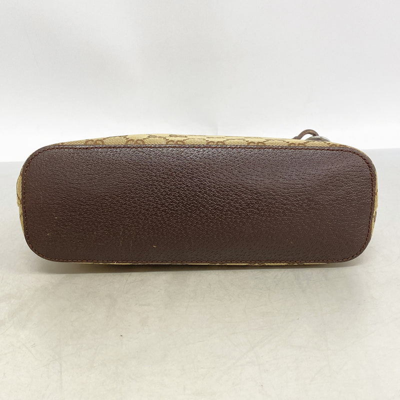 【6ge6440-k】グッチ ショルダーバッグ GGキャンバス 115002 キャンバス ブラウン シルバー金具【中古】レディース