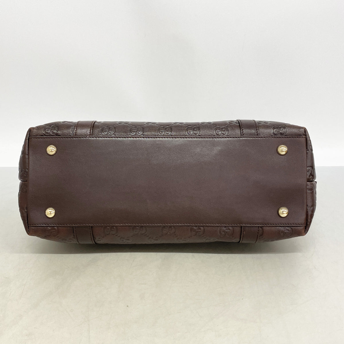 【6ge6441-k】グッチ トートバッグ グッチシマ 141470 レザー ブラウン ゴールド金具【中古】レディース