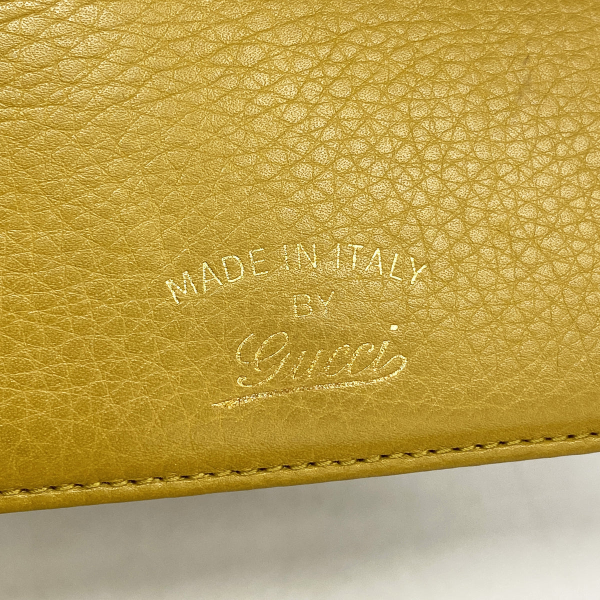 【6ge6442-k】グッチ 長財布 376186 レザー イエロー ゴールド金具【中古】レディース
