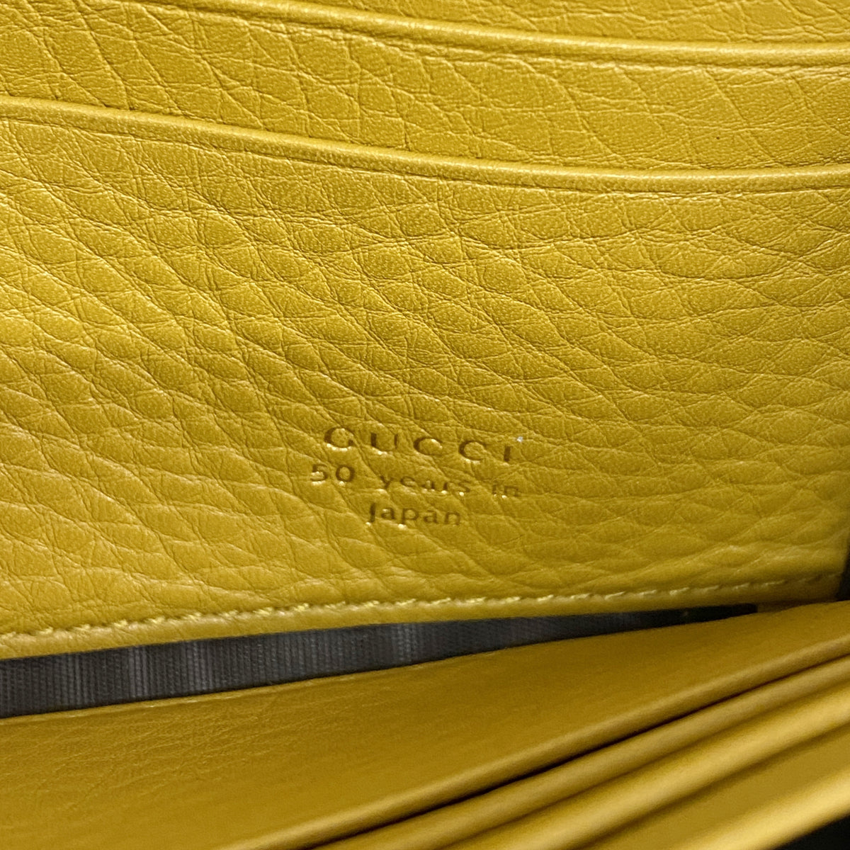 【6ge6442-k】グッチ 長財布 376186 レザー イエロー ゴールド金具【中古】レディース