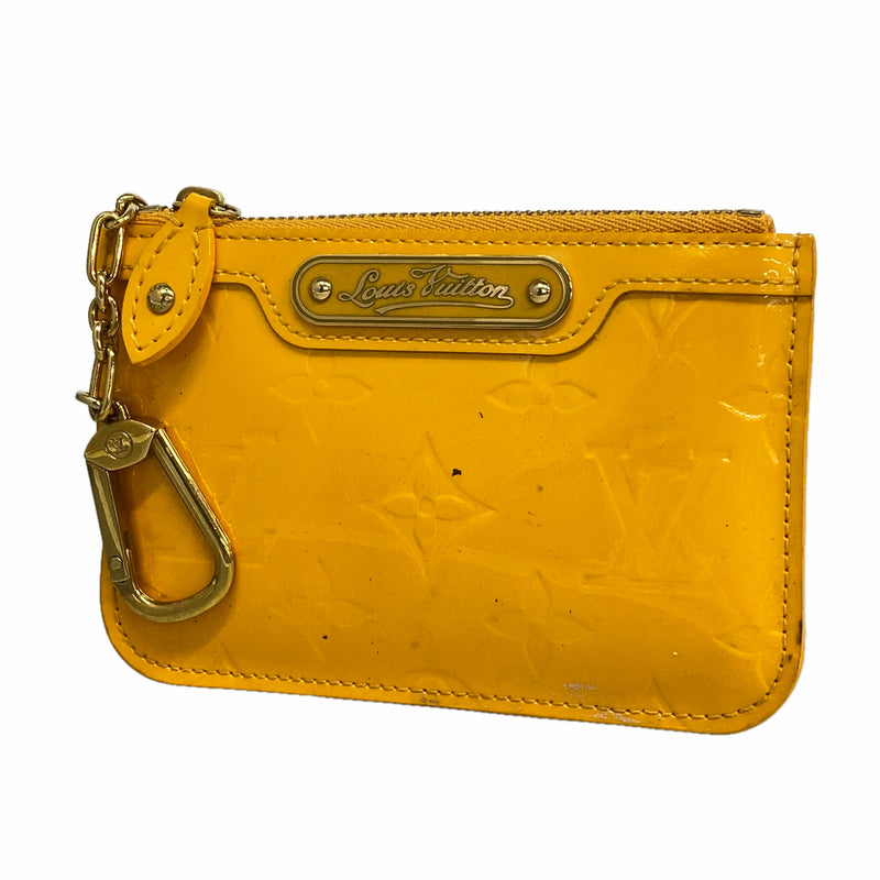 【6ge6469-k】ルイヴィトン コインケース ヴェルニ ポシェットクレNM M91738 ジョーヌパッション【中古】レディース