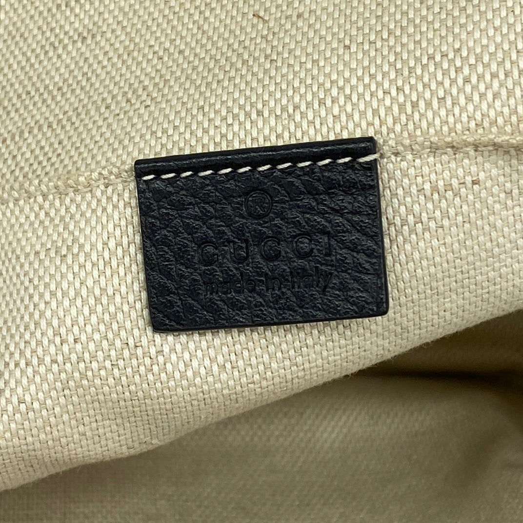 【6ge6474-k】グッチ リュック・デイパック ソーホー レザー ブラック ゴールド金具【中古】レディース