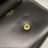 【6ge6494】セリーヌ 三つ折り財布 トリオンフ レザー ブラック ゴールド金具【中古】レディース