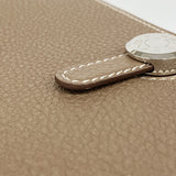 【6ge6496】エルメス 長財布 ドゴンGM トゴ エトゥープ シルバー金具 □O刻印【中古】メンズ レディース ユニセックス