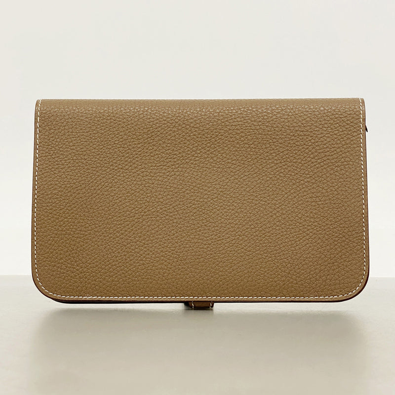 【6ge6496】エルメス 長財布 ドゴンGM トゴ エトゥープ シルバー金具 □O刻印【中古】メンズ レディース ユニセックス