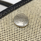 【6ge6497】エルメス トートバッグ ガーデンパーティPM トワルアッシュ ブラック シルバー金具 □H刻印【中古】レディース