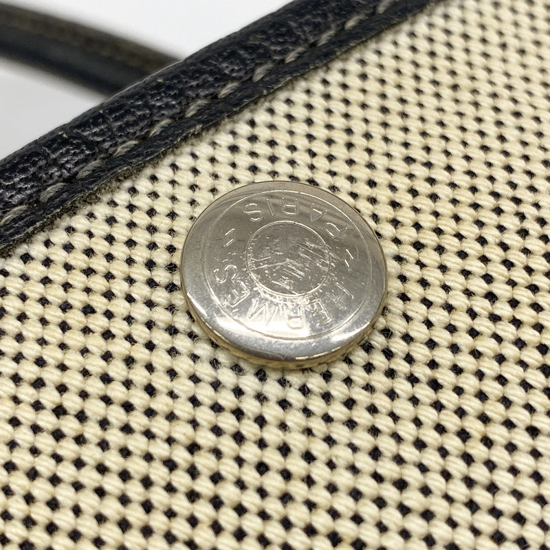 【6ge6497】エルメス トートバッグ ガーデンパーティPM トワルアッシュ ブラック シルバー金具 □H刻印【中古】レディース